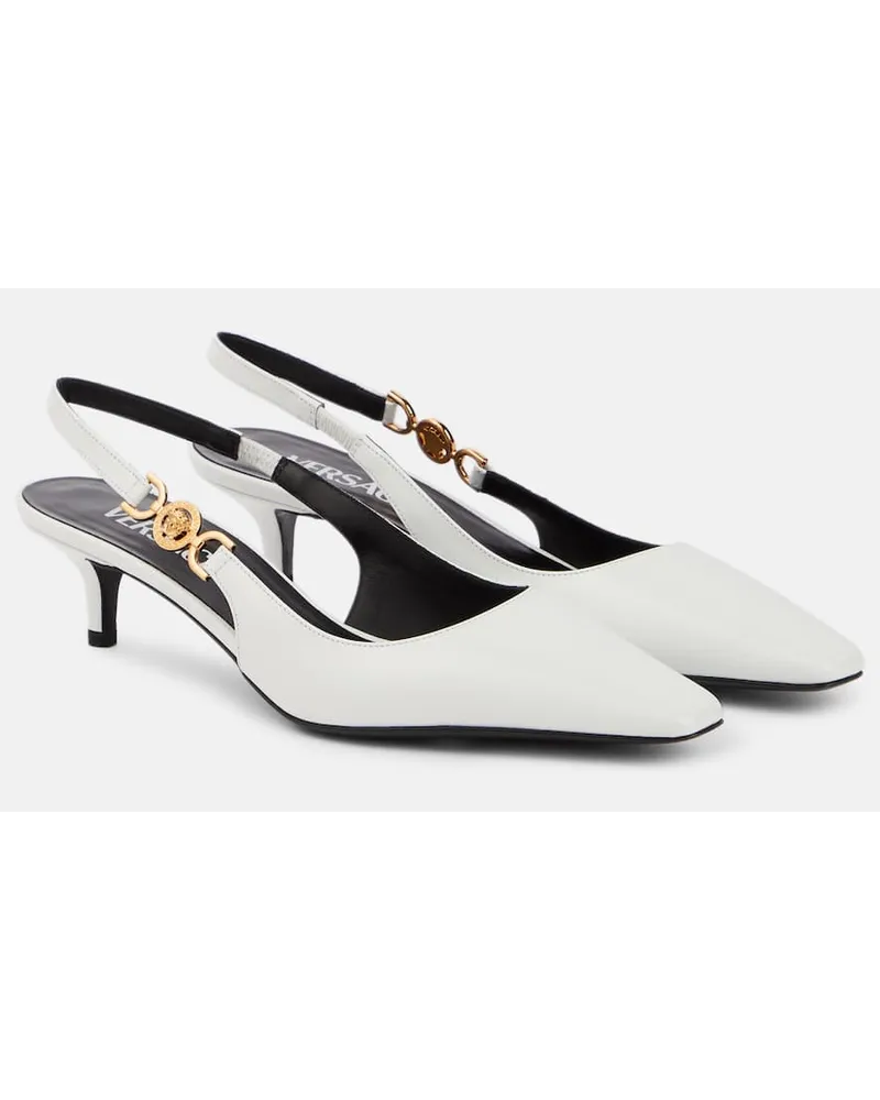 Versace Pumps slingback Medusa Biggie in pelle Bianco