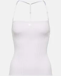 Courrèges Courrèges Top in maglia a coste con logo Bianco