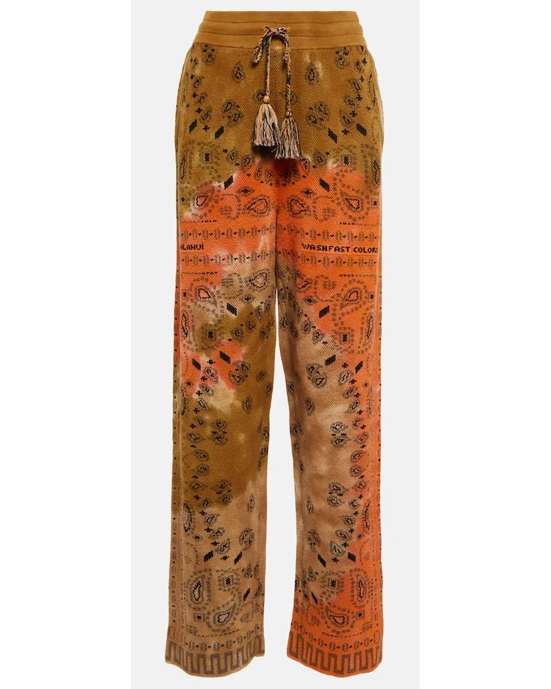 Alanui Pantaloni Bandana in piquÃ© di cotone Multicolore