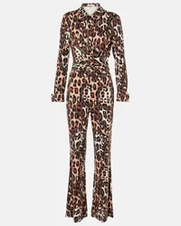 Diane von Furstenberg Jumpsuit Michele con stampa leopardata Marrone