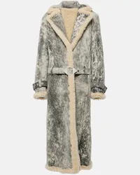 ATTICO Cappotto in pelle con shearling Multicolore