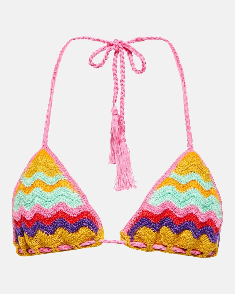 Anna Kosturova Top bikini in crochet di cotone Multicolore