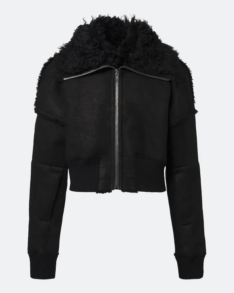Rick Owens Giacca cropped Flight in pelle Nero
