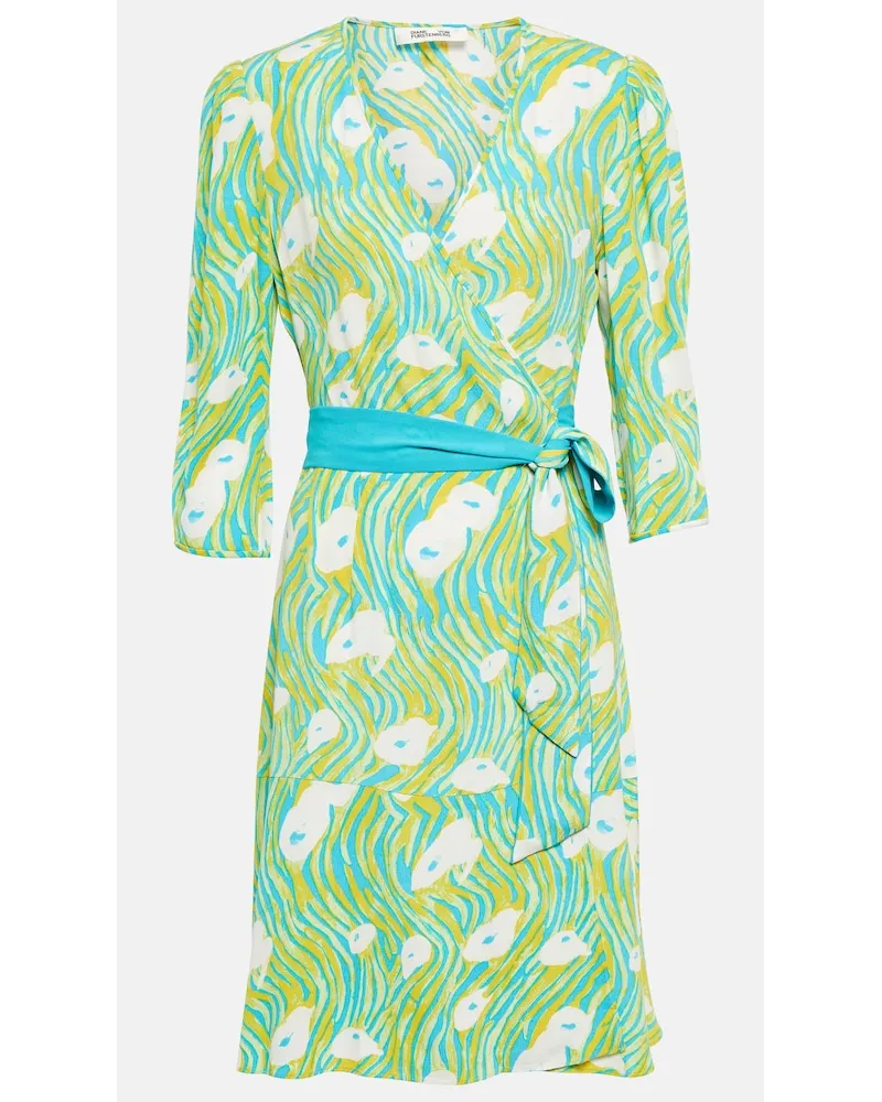 Diane von Furstenberg Miniabito con cintura e stampa Verde