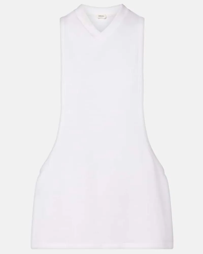 Versace Tank top Medusa in jersey di misto cotone Bianco