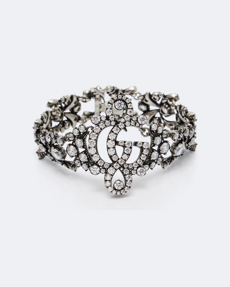 Gucci Bracciale rigido GG Marmont Argento