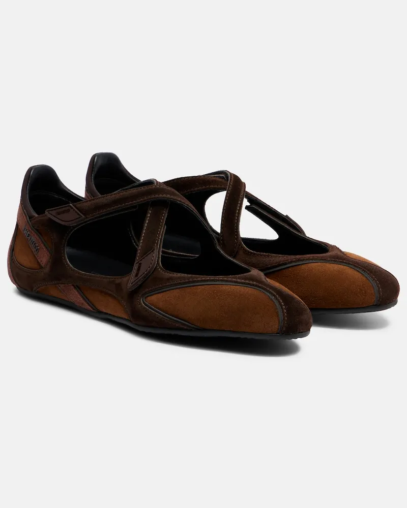 ATTICO Ballerine Floor 01 in suede Marrone