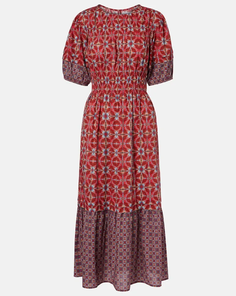 Velvet Abito midi Maela in cotone con stampa Rosso