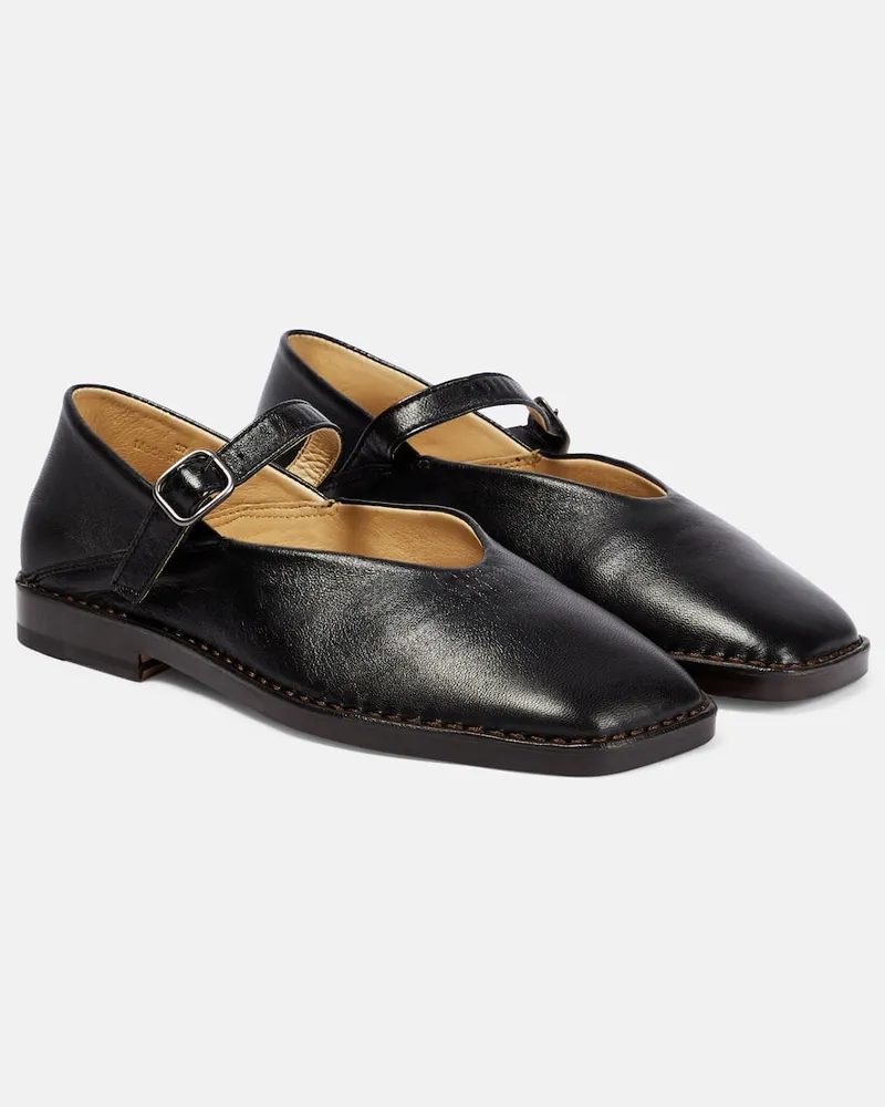Christophe Lemaire Ballerine Mary Jane in pelle Nero
