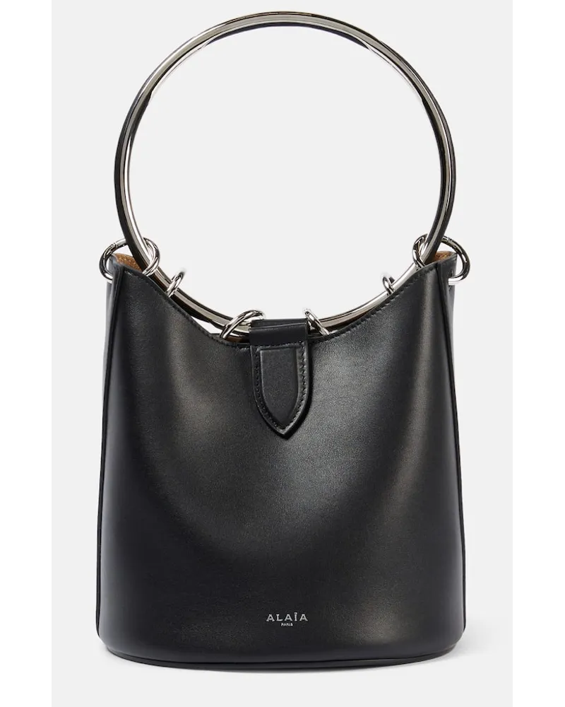 Alaïa AlaÃ¯a Secchiello Ring Medium in pelle Nero