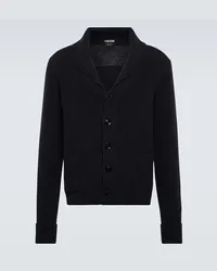 Tom Ford Cardigan in cashmere a coste Blu