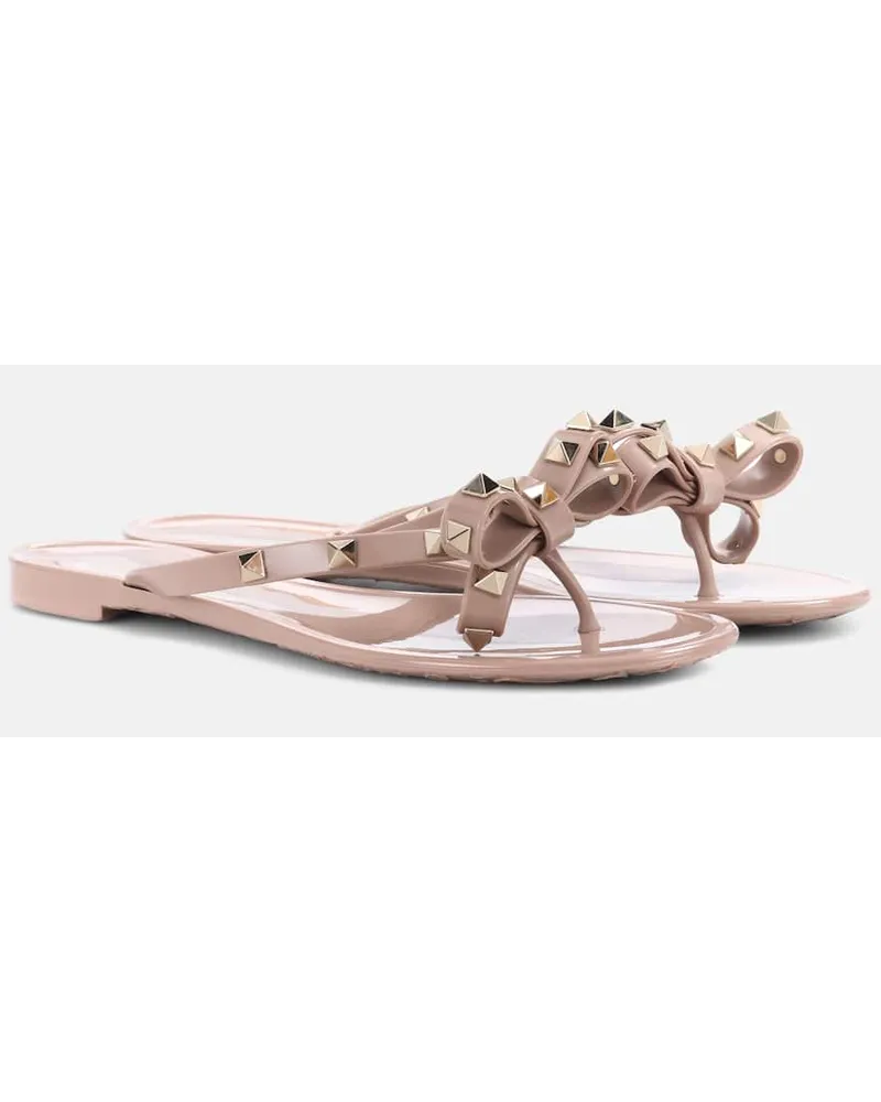 Valentino Garavani Sandali infradito Rockstud in PVC Rosa