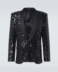 Dolce & Gabbana Blazer da smoking con paillettes Nero