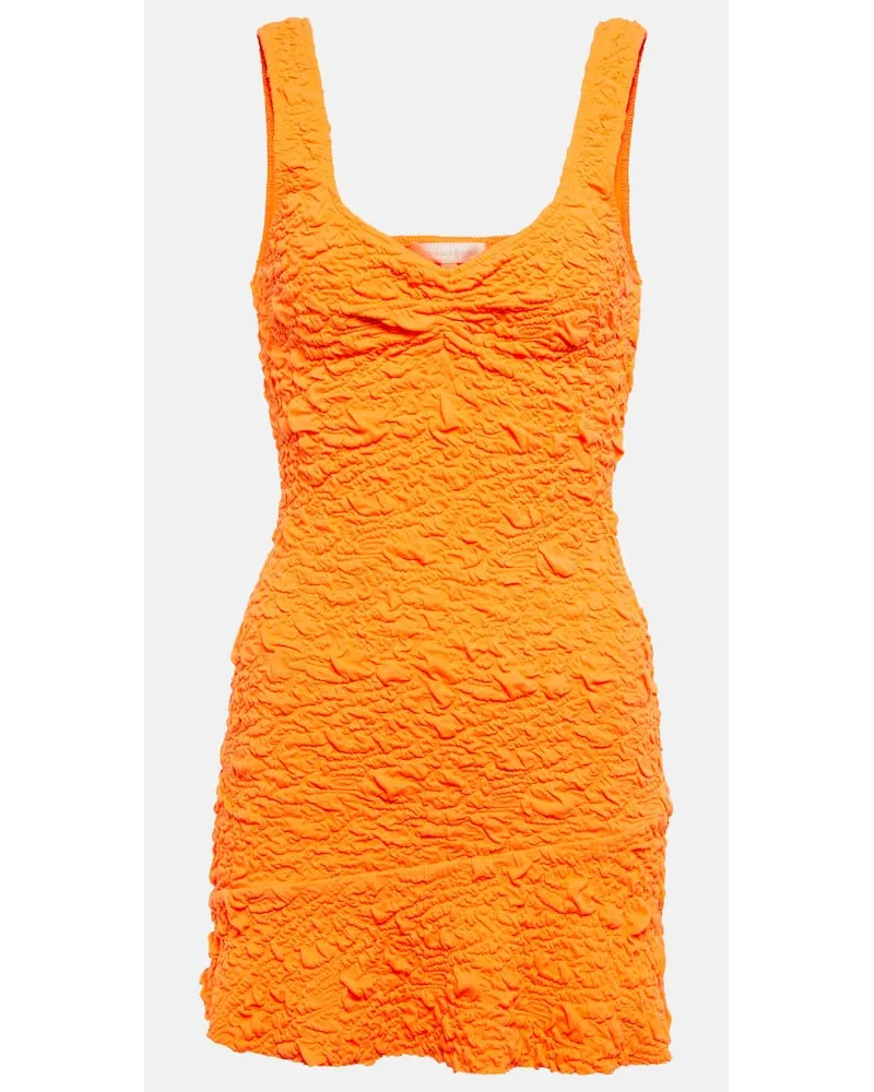 LoveShackFancy Miniabito Bartlette increspato Arancione
