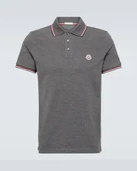 Moncler Polo in cotone piqué Grigio