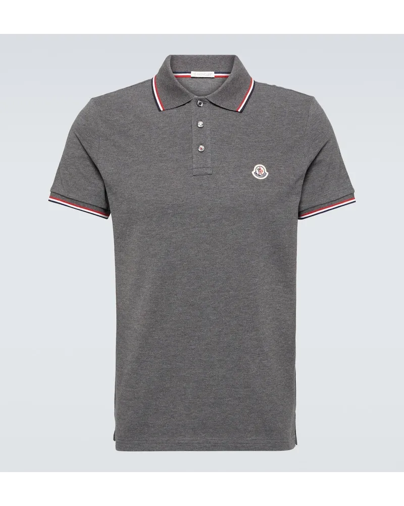 Moncler Polo in cotone piqué Grigio