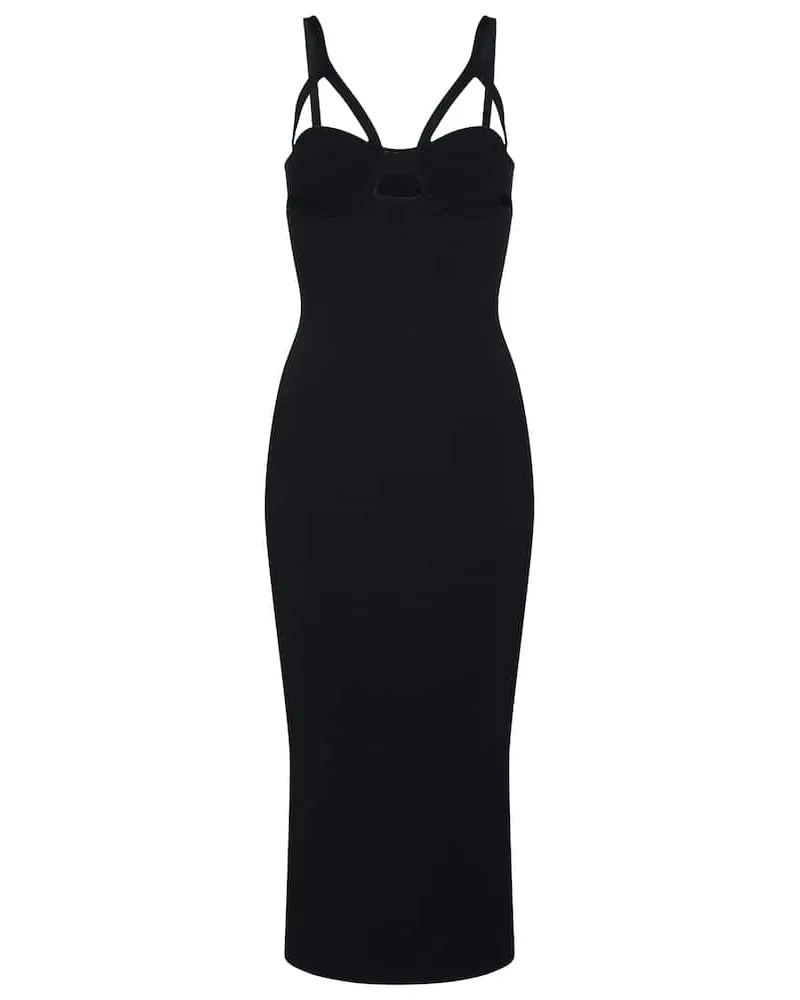 KHAITE Abito midi Honour in maglia Nero