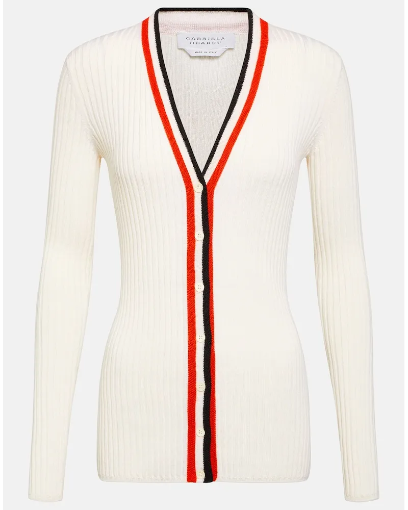Gabriela Hearst Cardigan Myrine in cashmere e seta Bianco