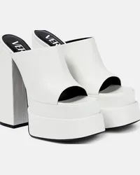 Versace Mules in pelle con plateau Bianco