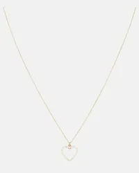 Sophie Bille Brahe Collana con ciondolo Pearl Heart in oro 14kt e perle Multicolore