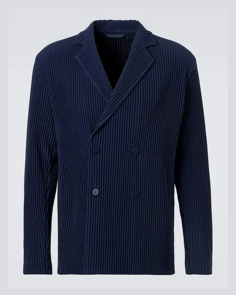 Issey Miyake Homme PlissÃ© Issey Miyake Blazer doppiopetto Tailored Pleats 1 Blu