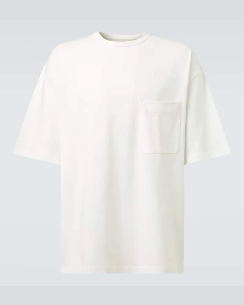 Christophe Lemaire T-shirt Boxy in cotone e lino Bianco