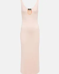 Miu Miu Abito midi in jersey con cut-out Rosa