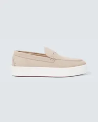 Christian Louboutin Mocassini Paqueboat in suede Beige