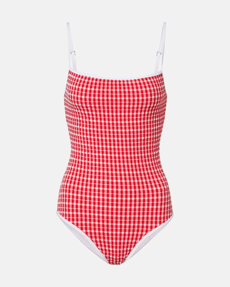JADE SWIM Costume intero Layla a quadri Rosso