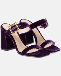 Gianvito Rossi Sandali Wondy in velluto Viola