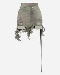 Rick Owens DRKSHDW - Shorts di jeans a vita alta Grigio