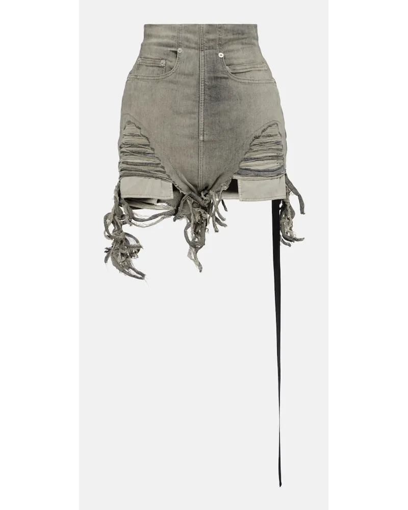 Rick Owens DRKSHDW - Shorts di jeans a vita alta Grigio