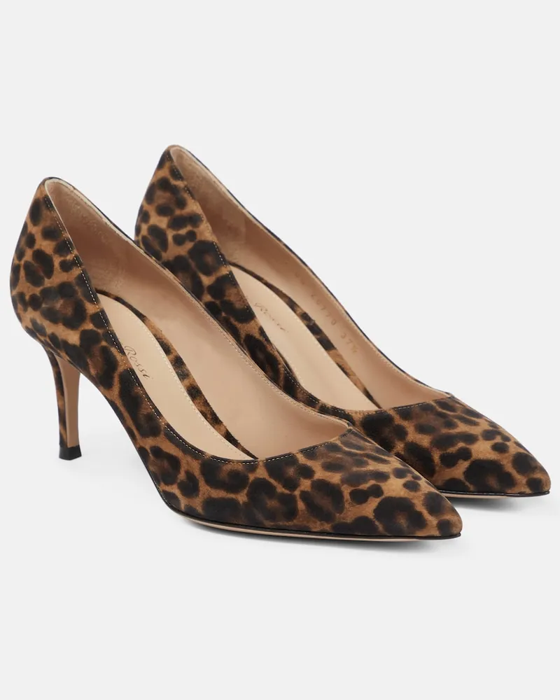 Gianvito Rossi Pumps Gianvito 70 in suede con stampa Multicolore