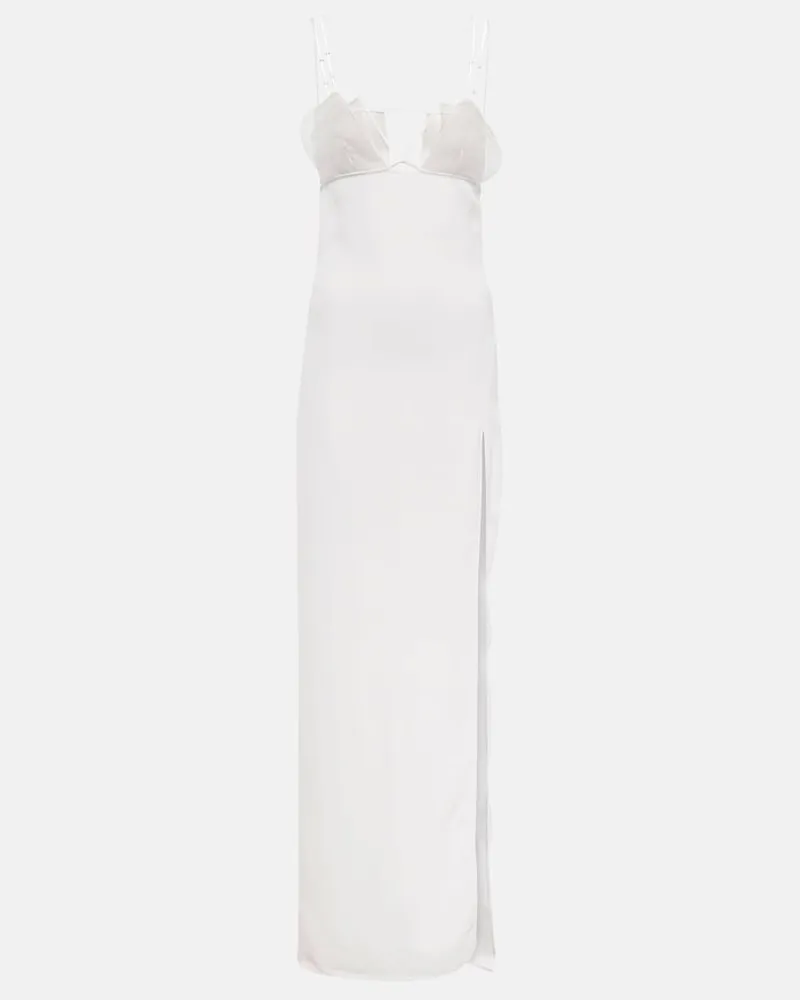 Nensi Dojaka Bridal - Abito lungo in crÃªpe con cut-out Bianco