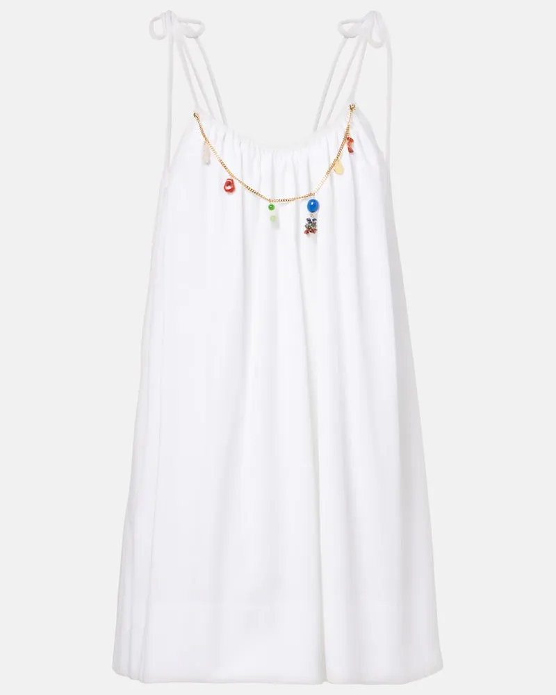 Stella McCartney Abito corto in crÃªpon di cotone Bianco