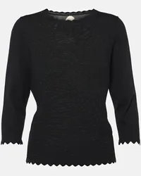 Jardin des Orangers Top in lana vergine Nero