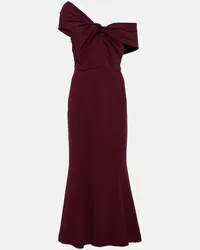 Roland Mouret Abito midi asimmetrico in cady Rosso