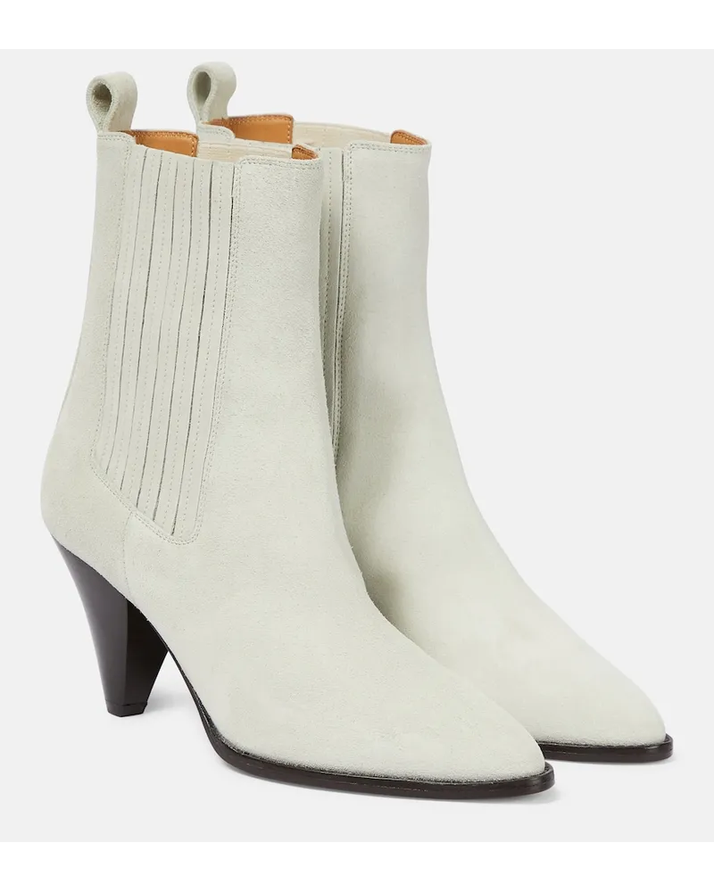Isabel Marant Stivaletti Reliane in suede Bianco