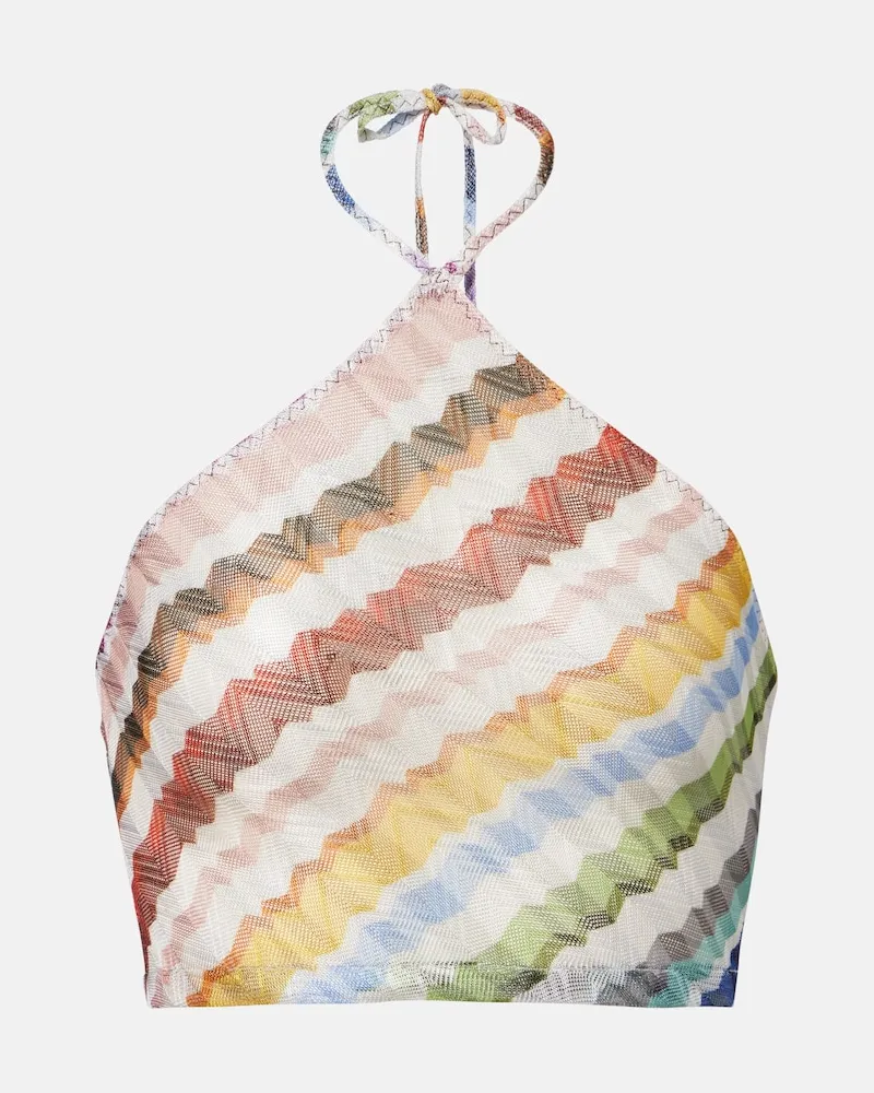 Missoni Top cropped con scollo all'americana Multicolore