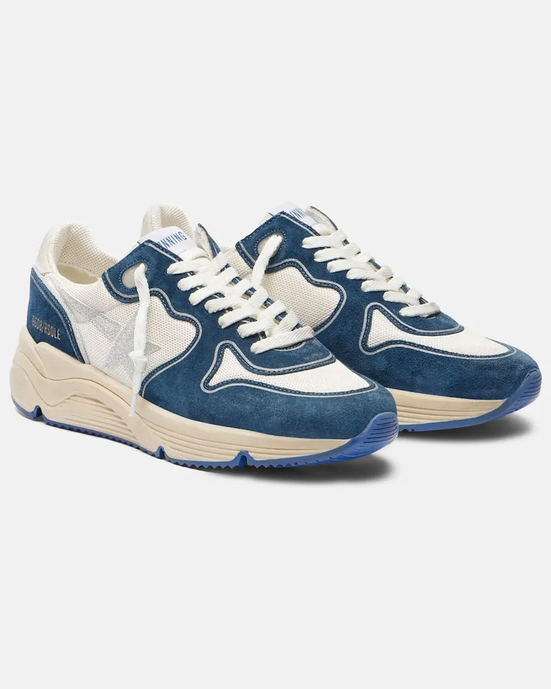 Golden Goose Sneakers Running Sole con suede Blu