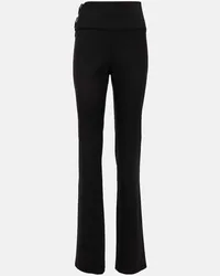 Alaïa Alaïa Pantaloni regular in lana con cintura Nero