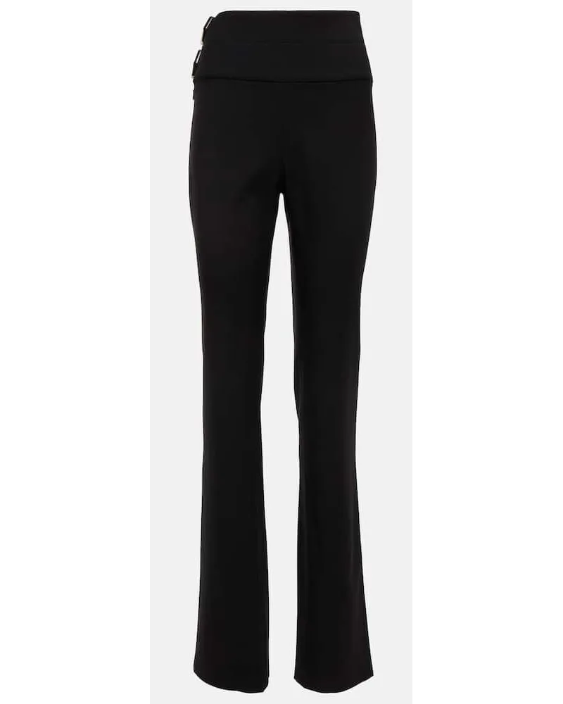 Alaïa AlaÃ¯a Pantaloni regular in lana con cintura Nero
