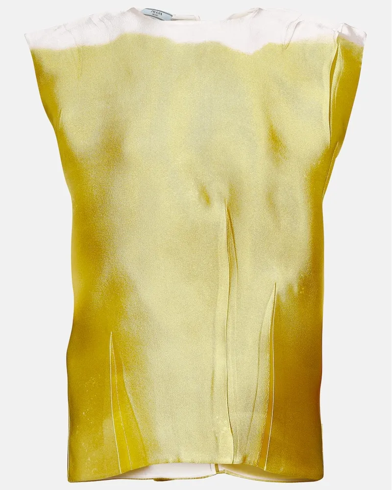 Prada Blusa in misto seta Giallo