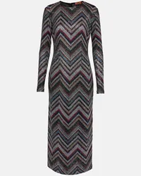 Missoni Abito midi Zig Zag con paillettes Multicolore