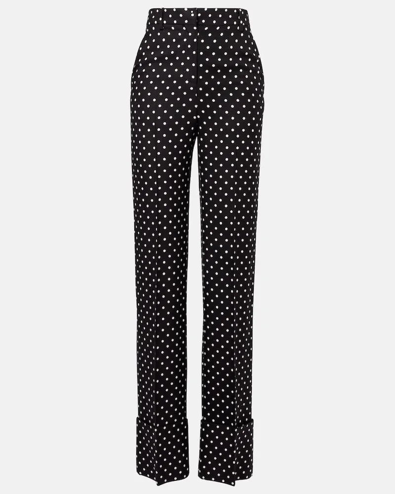Valentino Garavani Pantaloni regular a pois Nero