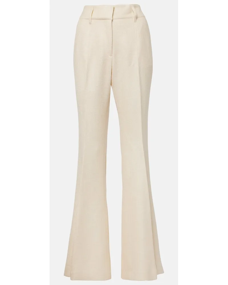 Gabriela Hearst Pantaloni flared Rhein in seta e lana Bianco