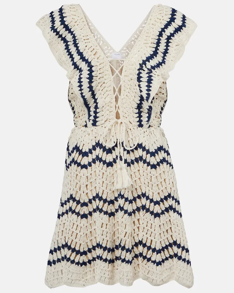 Anna Kosturova Abito polo Seaside in crochet Rosso