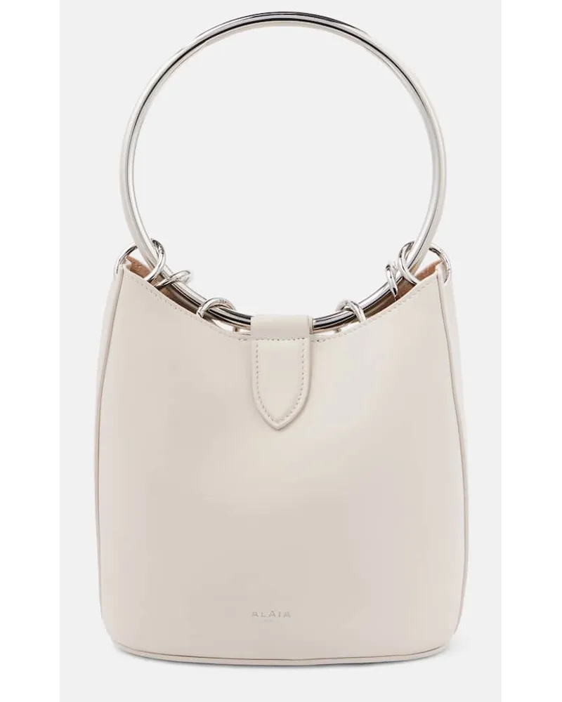 Alaïa AlaÃ¯a Secchiello Ring Medium in pelle Bianco