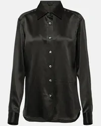 Tom Ford Camicia in raso di seta Nero