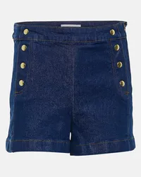 Frame Denim Shorts di jeans Sailor a vita alta Blu